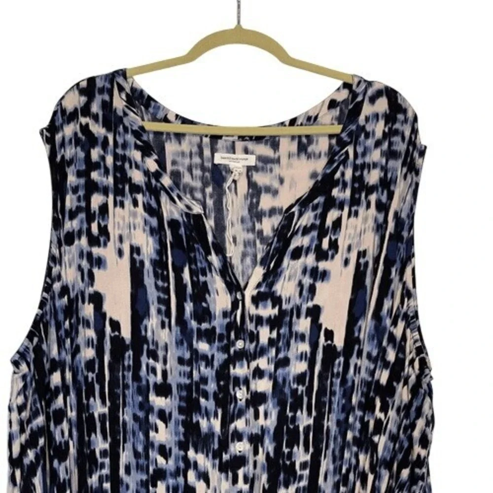 BEACHLUNCHLOUNGE Danika Blue Swirl Sleeveless Jumpsuit 3X - Picture 3 of 10